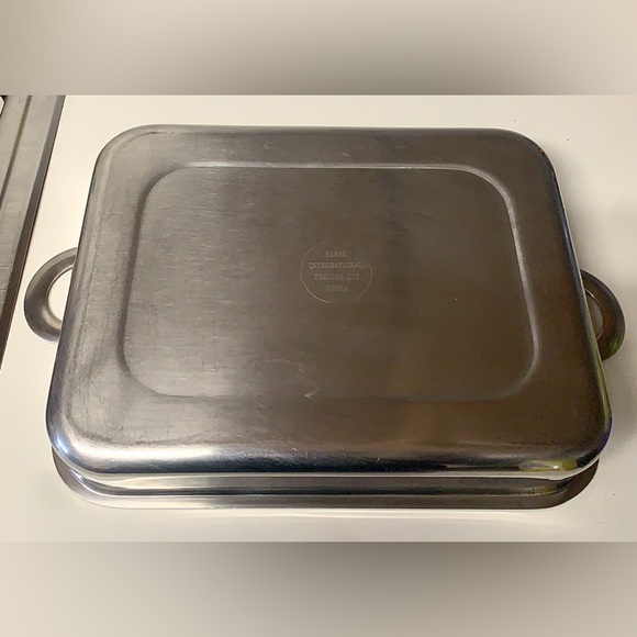 Vtg DANSK INTERNATIONAL Korea Handled Rectangular Stainless Steel Roasting Pan - Picture 10 of 16